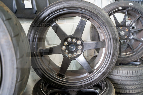Procast 18×8J +35 Gunmetal 6-Spoke Alloy Wheels & Dunlop Tyres – Set of 4