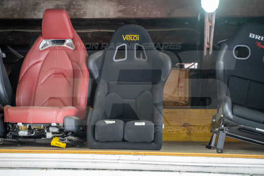 VELO Racing Fixed Back Motorsport Bucket Seat – Black with Grey Inserts