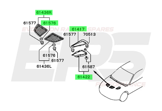 Bonnet Vents (Evo 6)