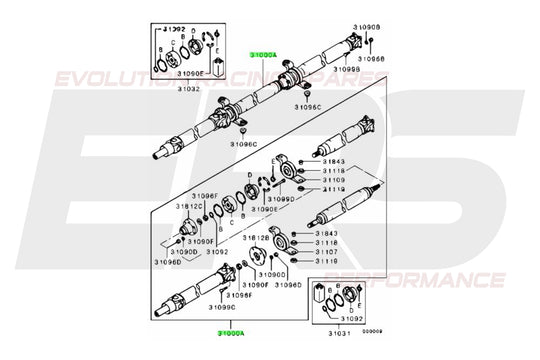 Mitsubishi Evo 7 8 9 RS CT9A Tail Shaft Assembly