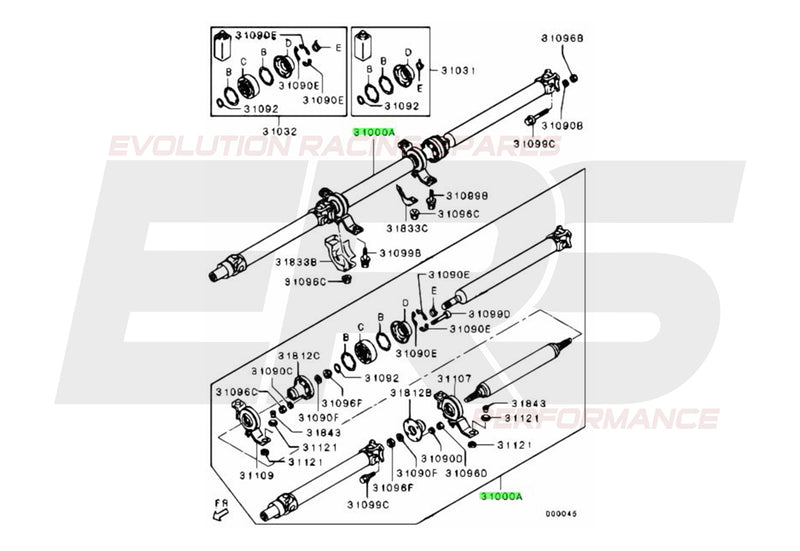 Drive Shaft / Tail Shaft Assembly | Suits Mitsubishi Evo X