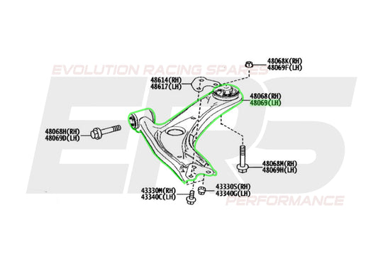Front Left Lower Control Arm | Suits Yaris GR