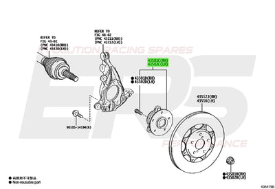 Front Hub Wheel Bearing Assembly | Suits Yaris GR