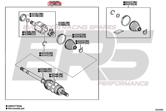 Rear Left Drive Shaft for Toyota GR Yaris