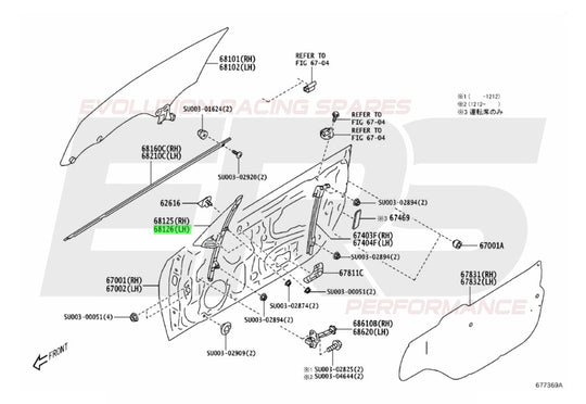 Front Quarter 1/4 Window Glass - Passenger Side | Suits Toyota 86/ Subaru BRZ