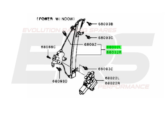 Rear Window Regulator | Suits Evo 7-9