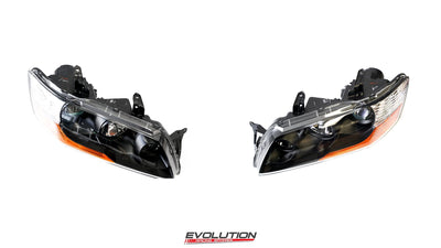 Mitsubishi Evolution Evo 8MR HID Headlights PAIR Genuine OEM (8301B717, 8301B718)