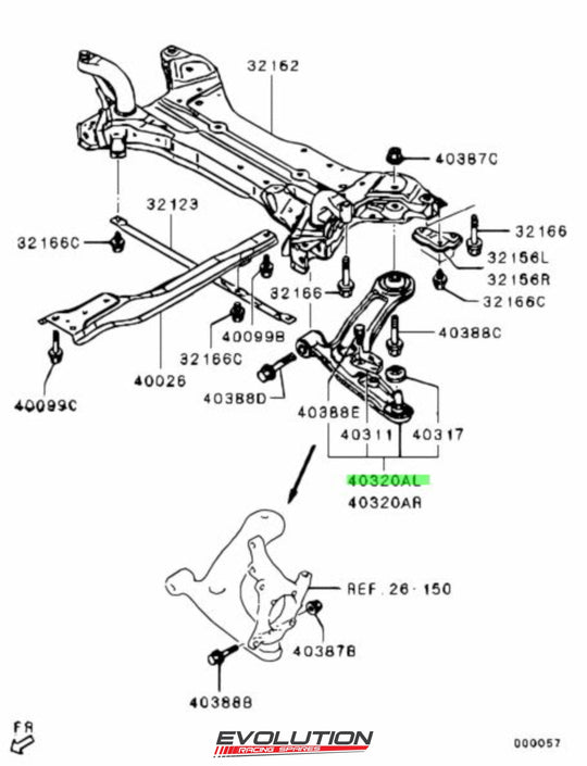 Mitsubishi Evolution Evo 10 X CZ4A Front Control Arm LHS Passenger (4013A181)