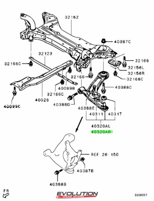 Mitsubishi Evolution Evo 10 X CZ4A Front Control Arm RHS Driver (4013A182)