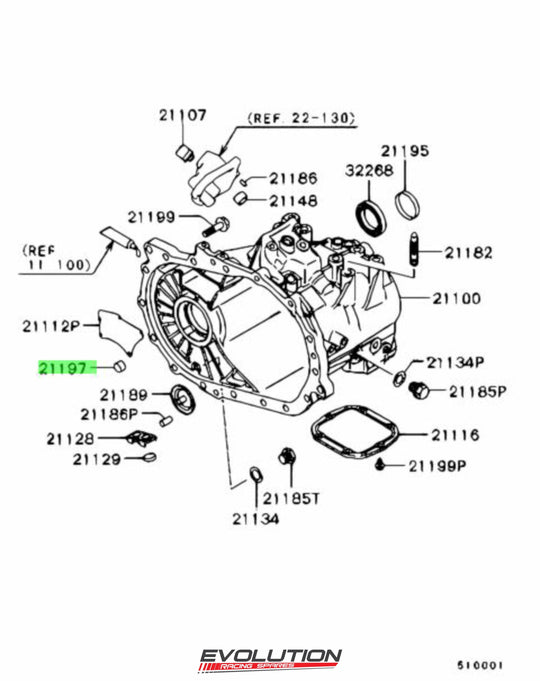 Mitsubishi Evolution Evo 4 - 9 Transmission Bushing 5 Speed (MD746159)