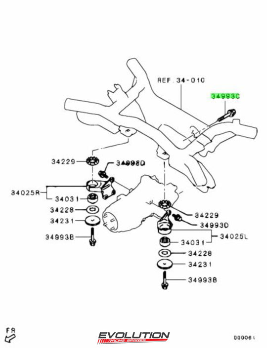 Mitsubishi Evolution Evo 10 X Lower Control Arm Front Axel Bolt (MU000546)